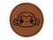 Charming Kawaii Chibi Monkey Face Blushing Cheeks Round Iron-On Engraved Faux Leather Patch Applique - 2.5"